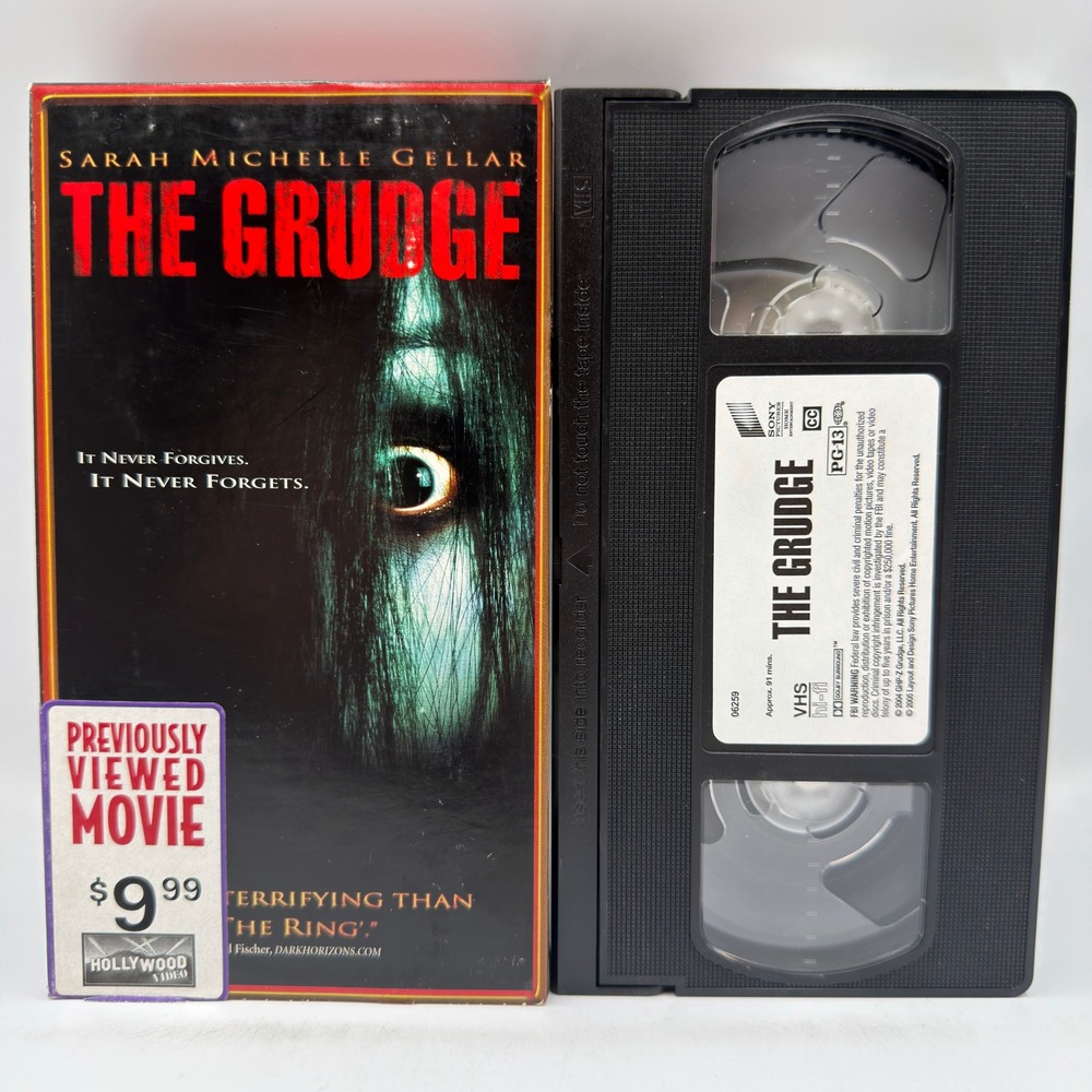 The Grudge VHS 2004 Sarah Michelle Gellar Horror Movie Sony Hollywood Video RARE